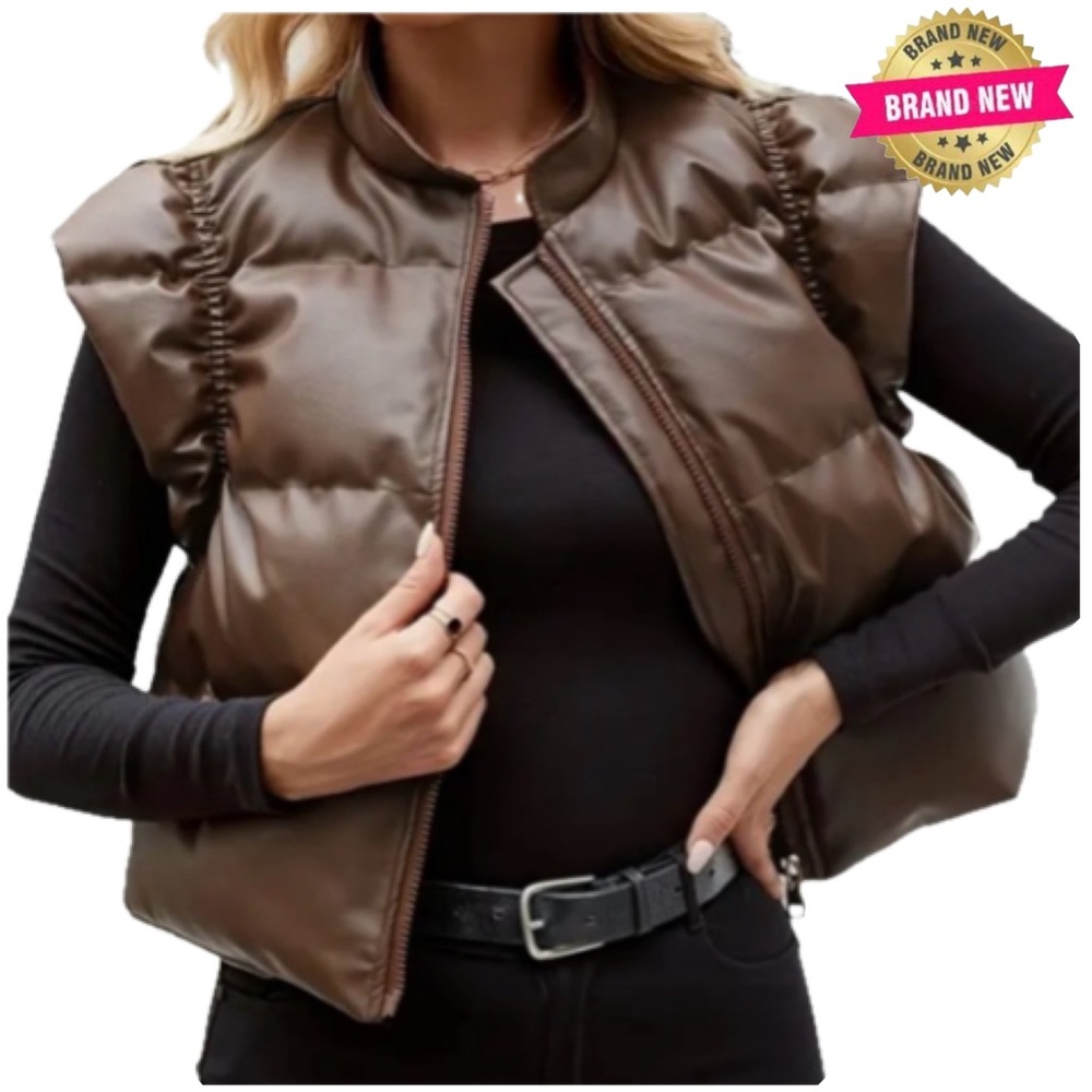 Puffer Vest With Cap Sleeve